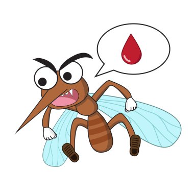 Mosquito in cartoon style, isolated on white vector Mosquito in cartoon style, isolated on white vector