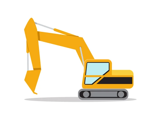 Illustration of excavator on white background — Stock Vector