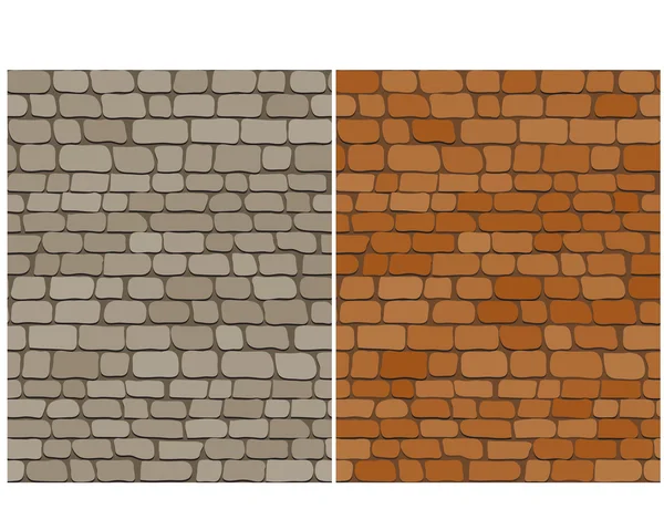 Set of old brick wall seamless pattern — Stock vektor
