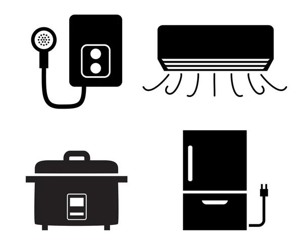 Boiler, air conditioner, rice cooker pictogrammen — Stockvector