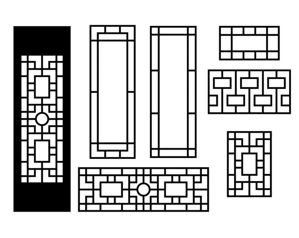 Chiński ornament do drzwi, okien, ścian i ogrodzeń — Wektor stockowy