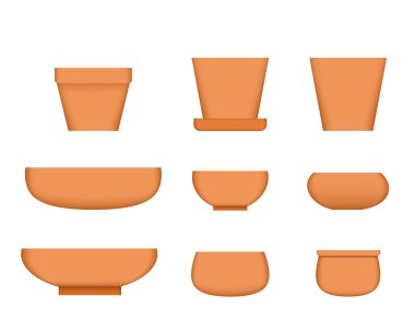 Gerçekçi stil, kil bitki pot tencereye bonsai ağacı