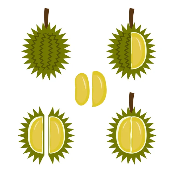 Durian ovoce ikona v plochý — Stockový vektor