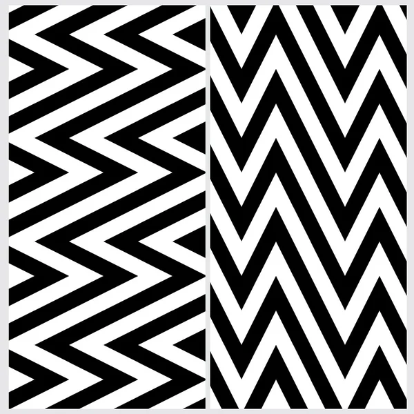 Set of two sloping zigzag line pattern — Stock Vector