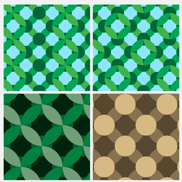 Set of four cross oval pattern — Stock Vector