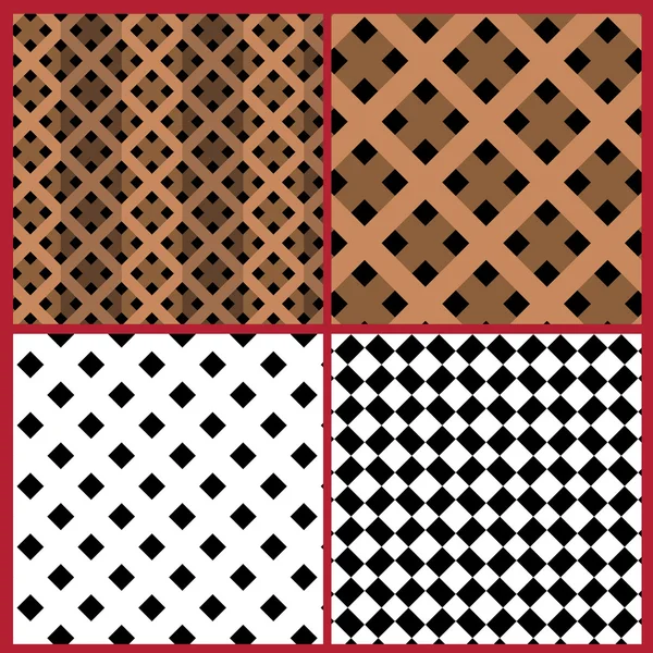 Cross wood fence patterns and other patterns — Stock Vector