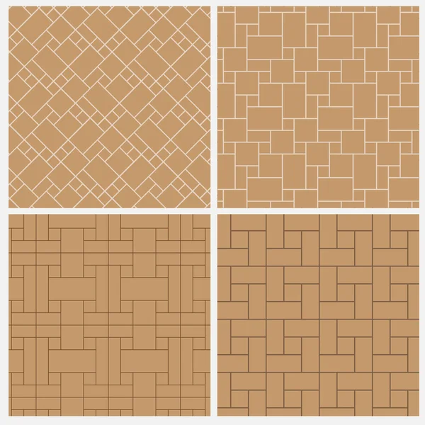 4 개의 벽돌 바닥 패턴 — 스톡 벡터