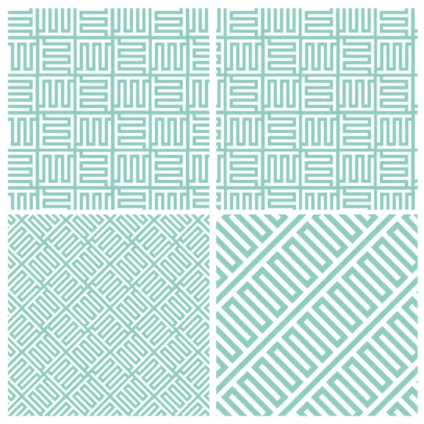 Set of four puzzle block patterns — Stock Vector