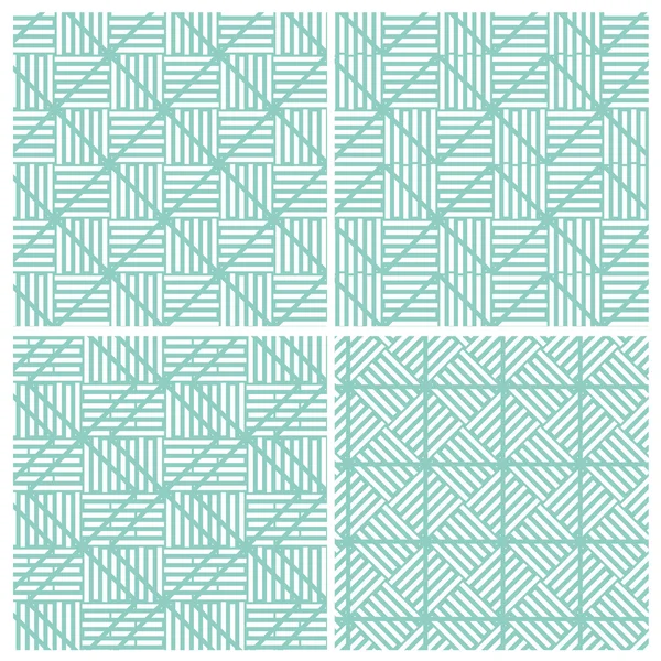 Set of four line combine square patterns — Stock Vector