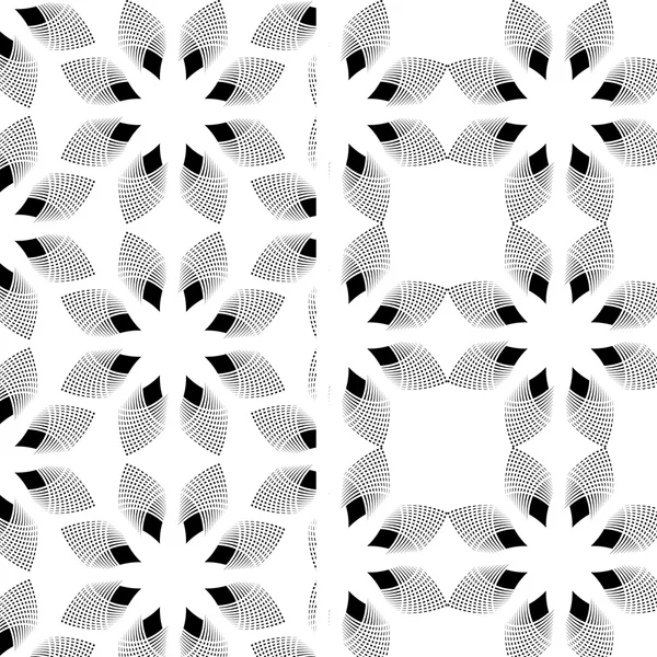 Geometric monochrome flower pattern — Stock Vector