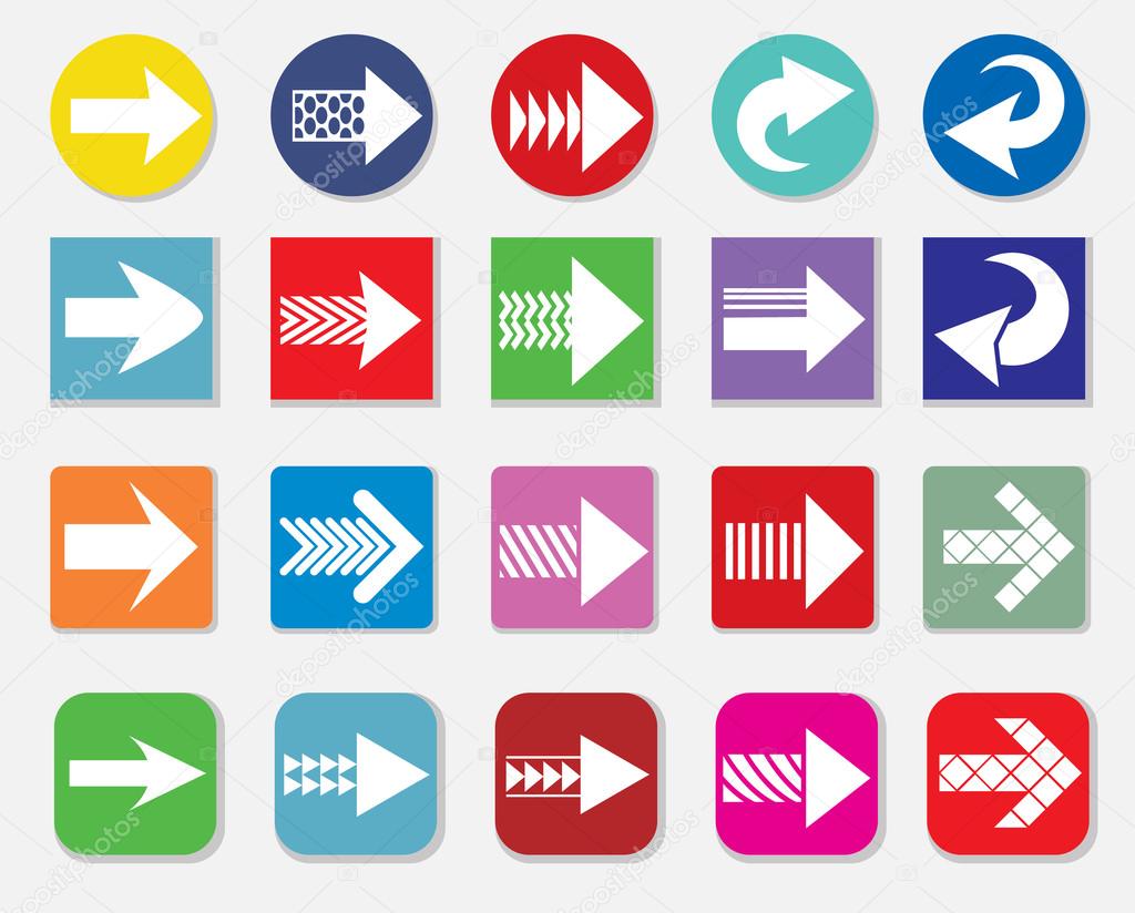 Set of many Art Arrow icon vector