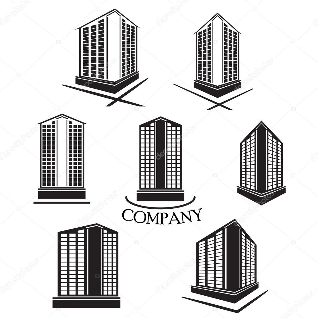 Set of Company building Vector logo and icon