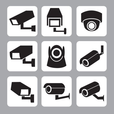 Cctv ve güvenlik kamera simgesi topluluğu