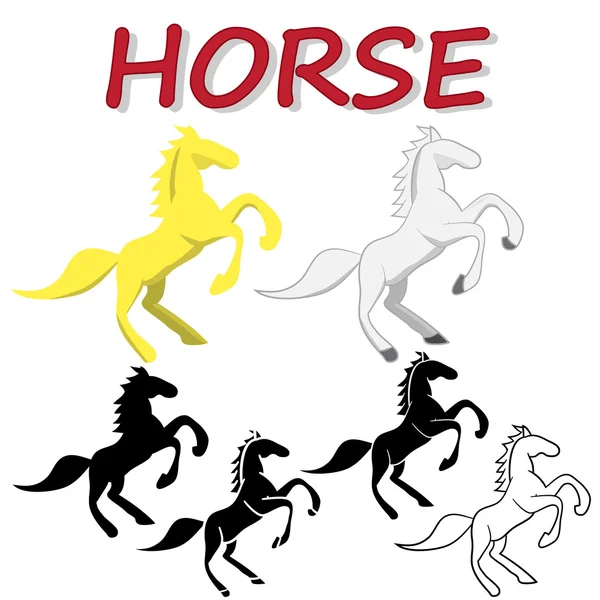 Vektorové silné koně izolovaných na bílém pozadí — Stockový vektor