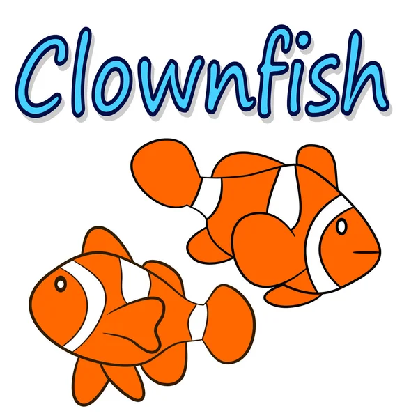 Illustration eines Clownfisches isoliert — Stockvektor