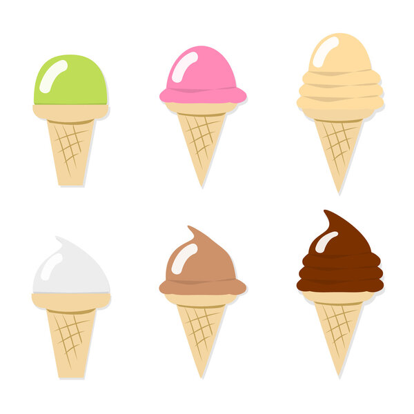 Мороженое на конусе с шестью вкусами
