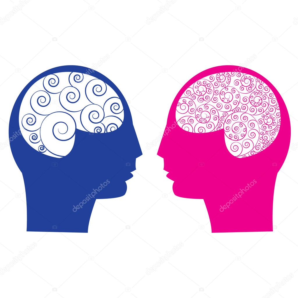 Abstract male vs female brain