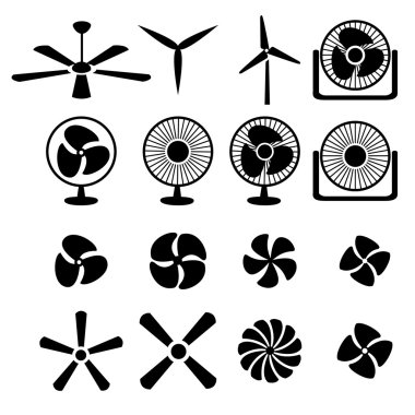 Set of fans and propellers icons clipart