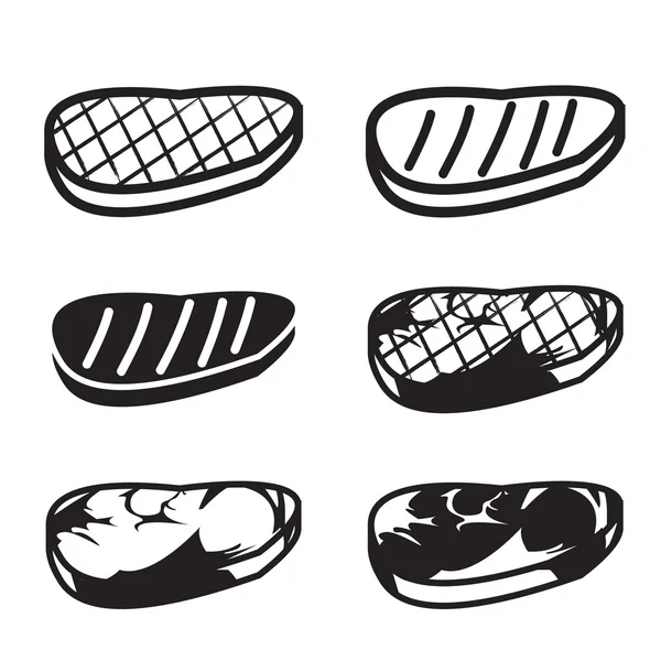 Set of grilled meat vector icon — Stock Vector