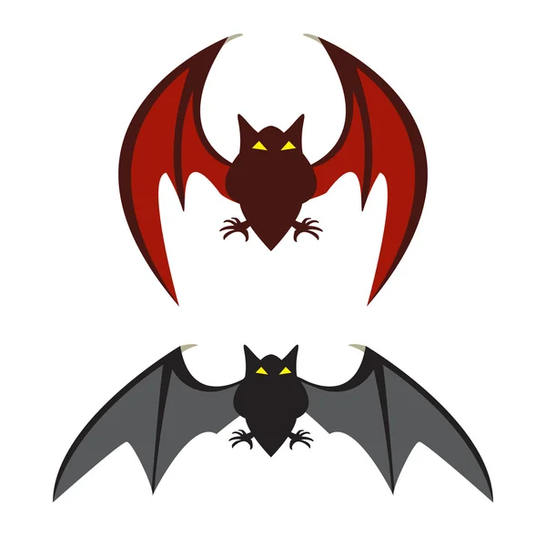 Red bat and black bat — Stockvector