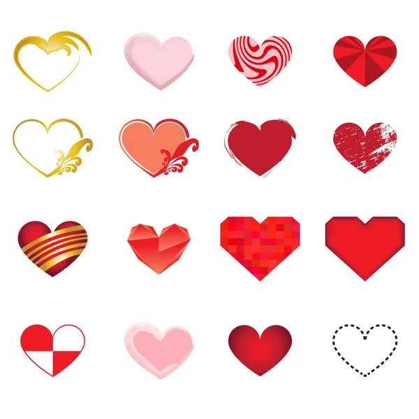 Set of art hearts vector — Wektor stockowy