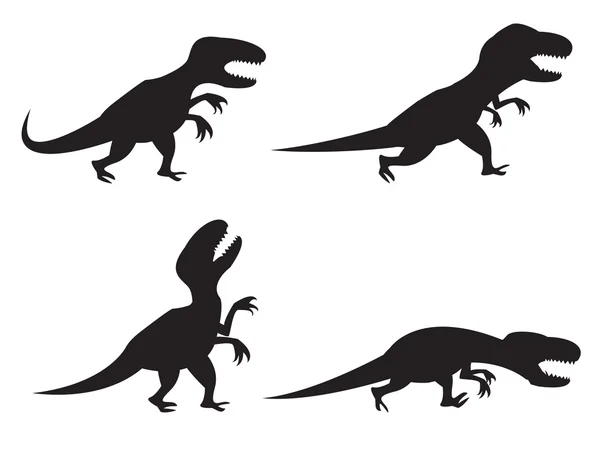 T-rex ve hareketi, kızgın, ru Velociraptor kara silüeti