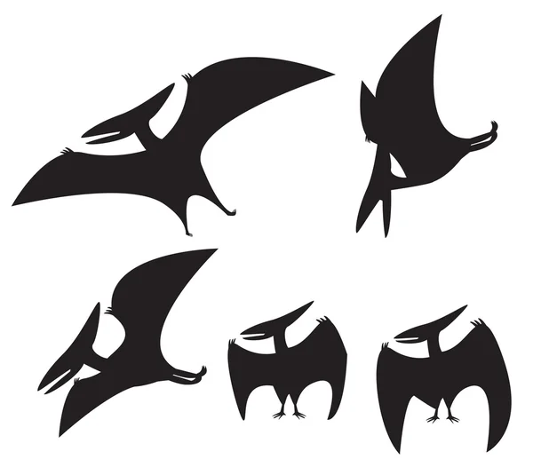 Aantal Pterodactyl silhouet — Stockvector