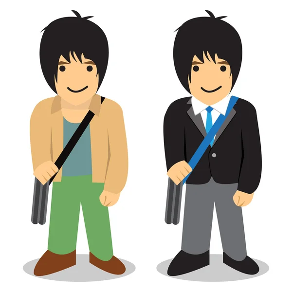 Double homme, homme de bureau vs Freelance — Image vectorielle