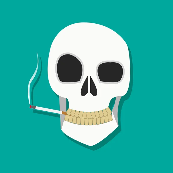 Smoker skull icon — Stock Vector