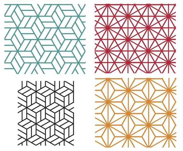 Geometric line style vector patterns — Stock Vector