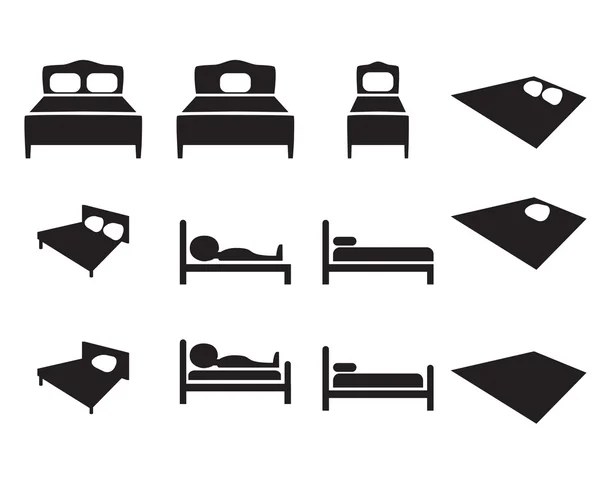 Conjunto de ícone do hotel, sinal de cama —  Vetores de Stock