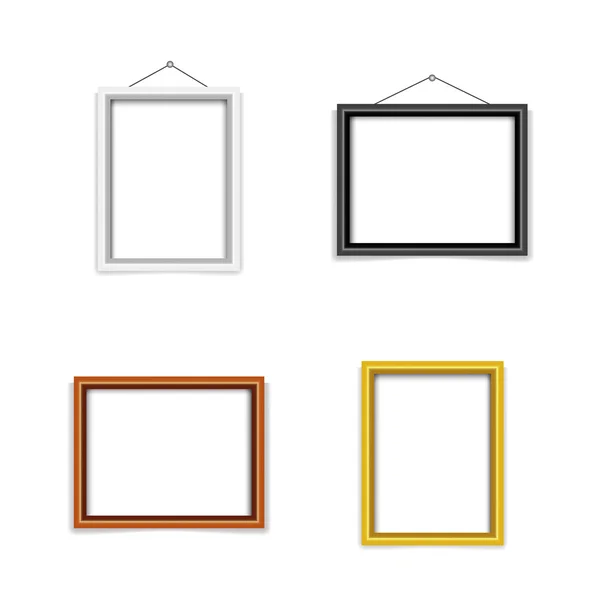 Blank photo frame template set — Stock Vector