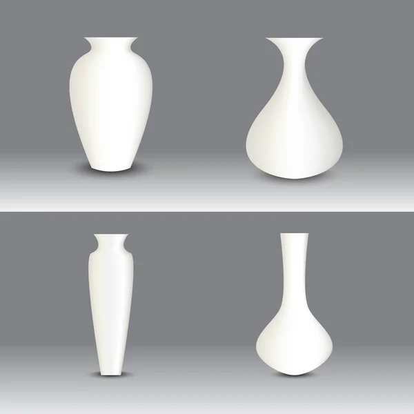 Ensemble de vase blanc, objet vectoriel — Image vectorielle