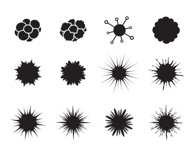 Set of cancer cell in flat style. Bacteria, disease, pathogen, g clipart