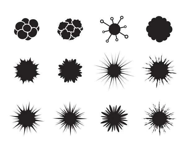 Ensemble de cellules cancéreuses à plat. Bactéries, maladies, pathogènes, g — Image vectorielle