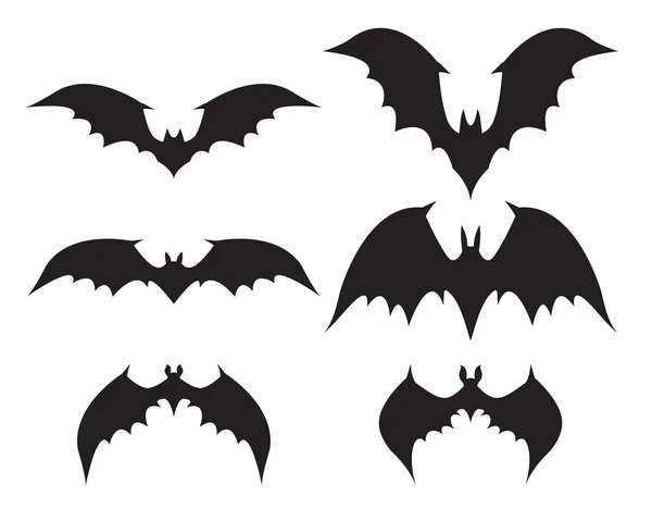 Silueta de murciélago con alas grandes — Vector de stock