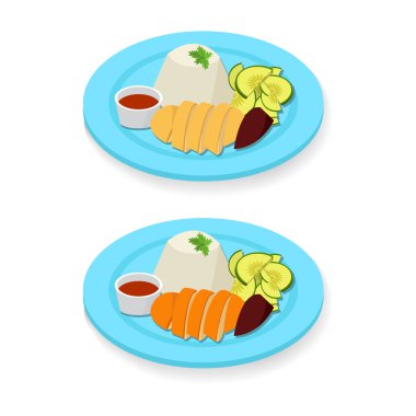 Hainanese tavuklu pilav düz tarzı