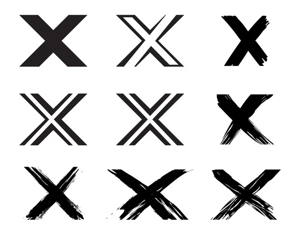 Набор рукописного письма X на белом — стоковый вектор