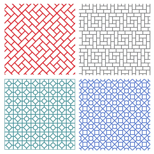 Sömlös mesh linjemönster i koreanska stil — Stock vektor