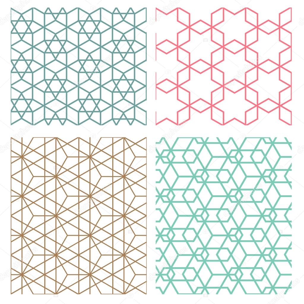 mesh geometric seamless pattern in modern korean style