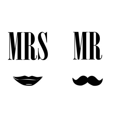 Mrs and mr symbols clipart