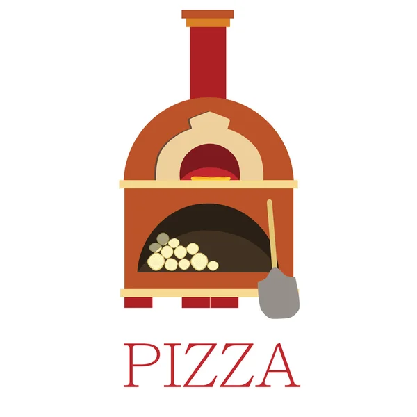 Pizzaofen mit Text-Pizza — Stockfoto