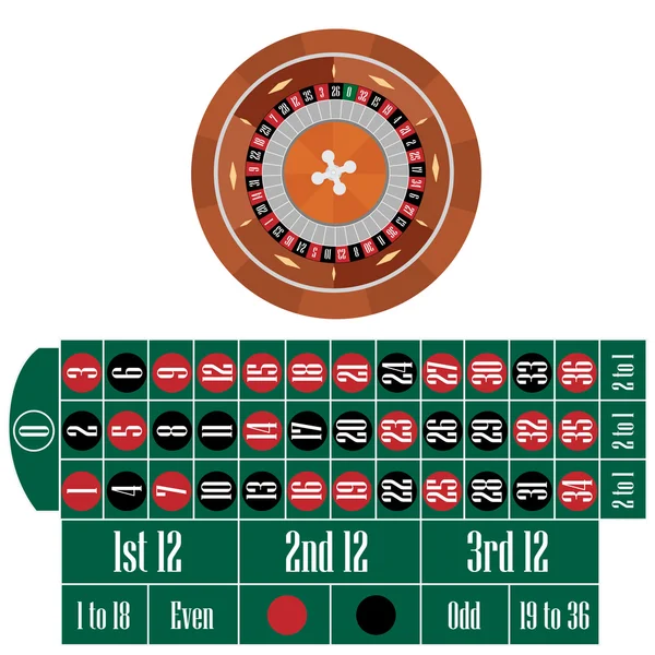 Rueda y mesa de ruleta —  Fotos de Stock