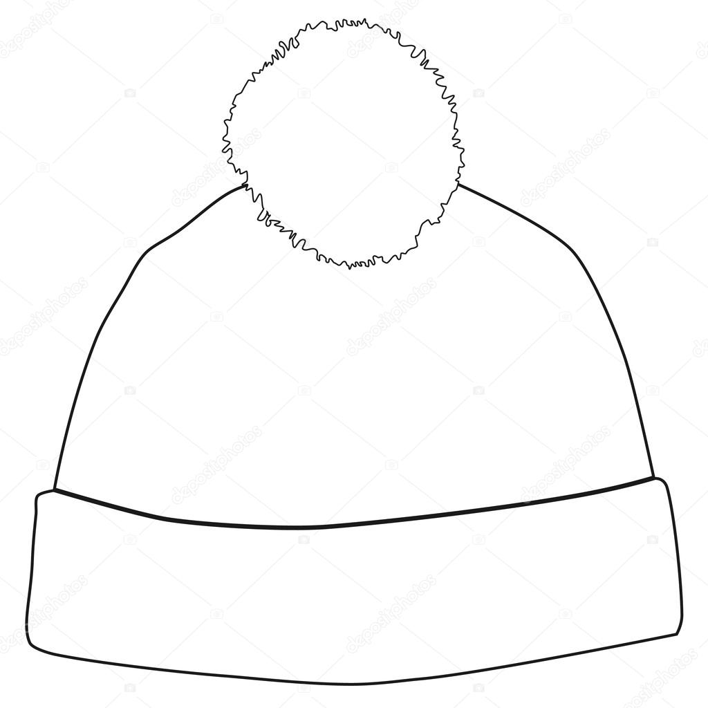 Winter hat outline drawings