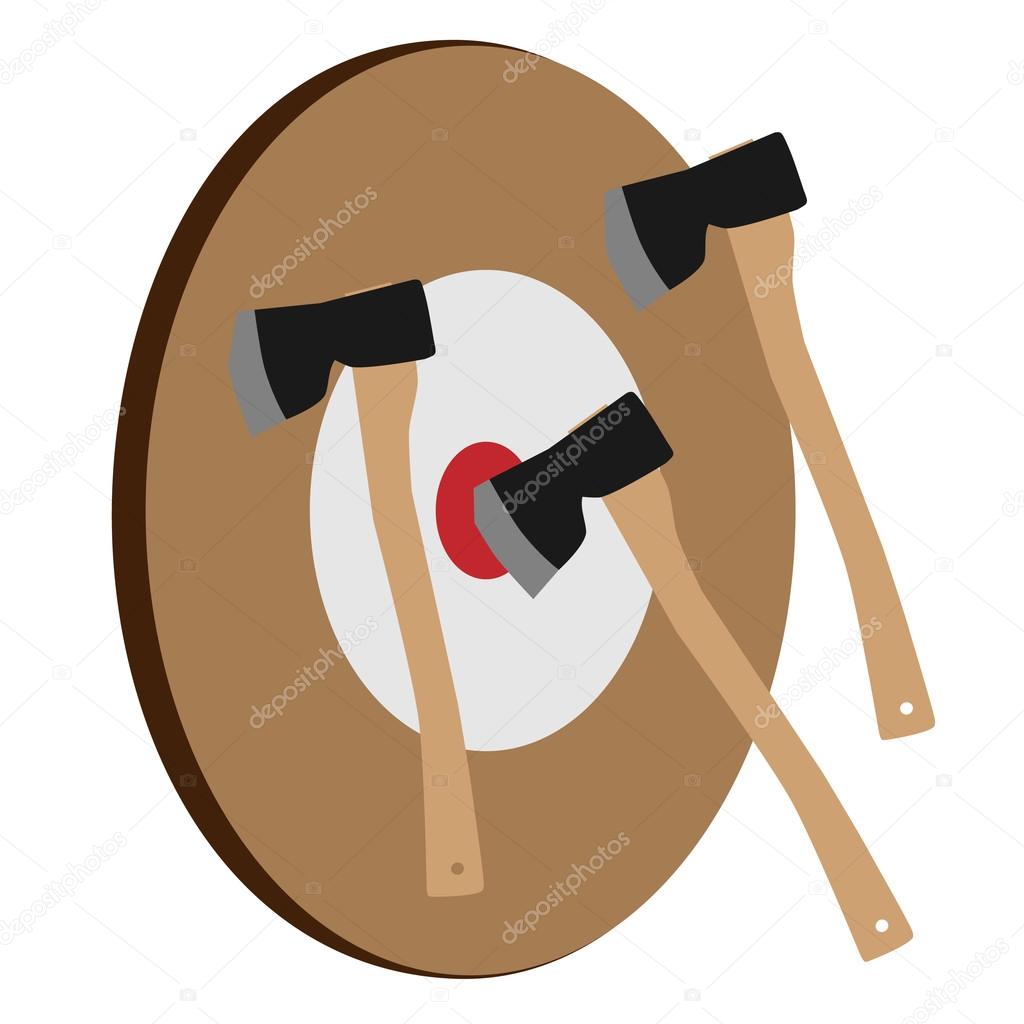 Throwing axe target Stock Illustration by ©viktorijareut 101691256