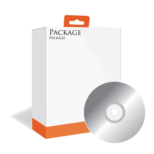 Pacchetto software arancione con disco — Foto Stock