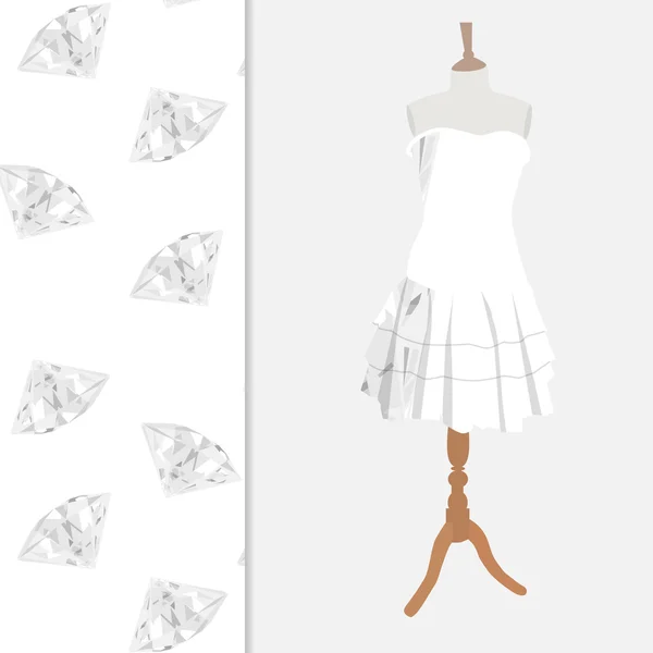 Vestido con patrón de diamante — Vector de stock