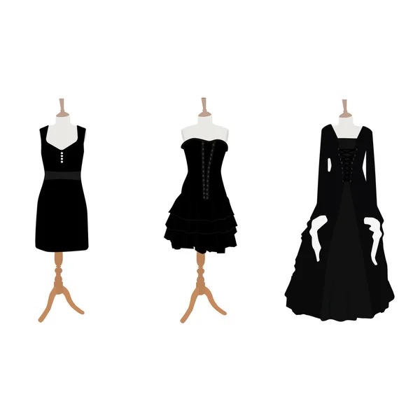 Robes noires femme — Image vectorielle