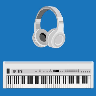 Kulaklıklar ve synthesizer