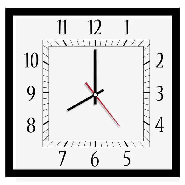 Reloj de pared cuadrado — Archivo Imágenes Vectoriales